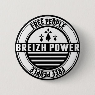 flag Breton Breizh Brittany free people 6 Cm Round Badge