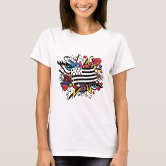 Flag Brittany Breizh Breton graffiti graff T-Shirt