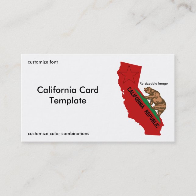 Flag California State Business Card (Front)