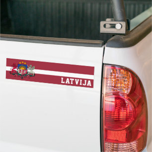 Flag/ coat of arms of Latvia Bumper Sticker