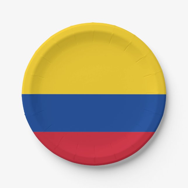 Flag: Colombia Paper Plate (Front)
