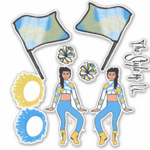 Flag Colour Guard Stickers (Blue Gold White B )