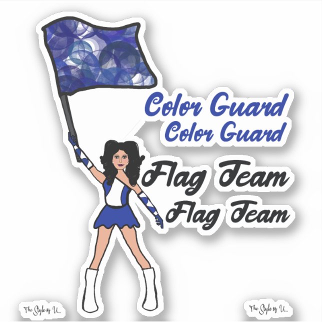 Flag Colour Guard Stickers ( Blue  White ) (Front)