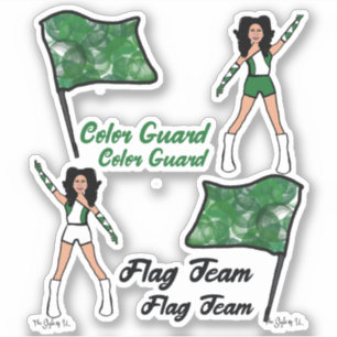 Flag Colour Guard Stickers (Green 2)