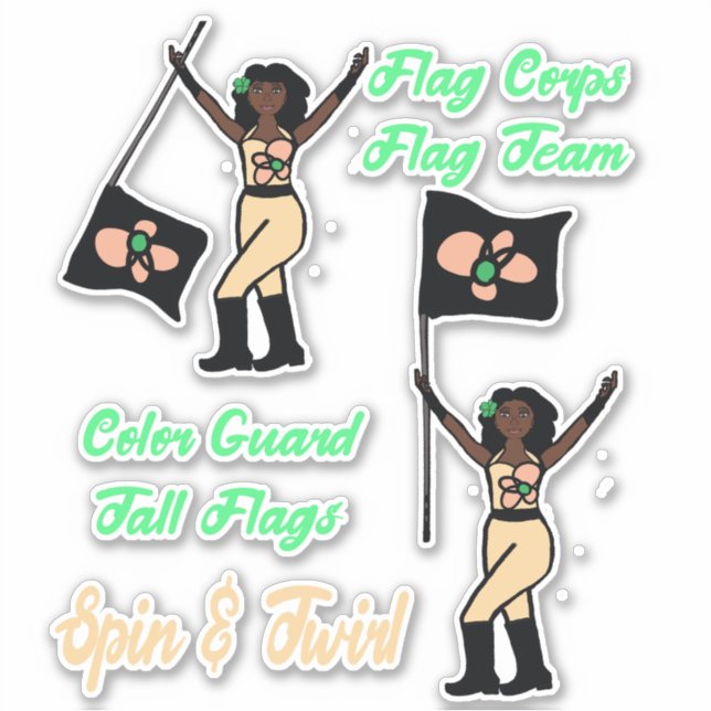 Flag Colour Guard Stickers ( Lime Beige) (Front)