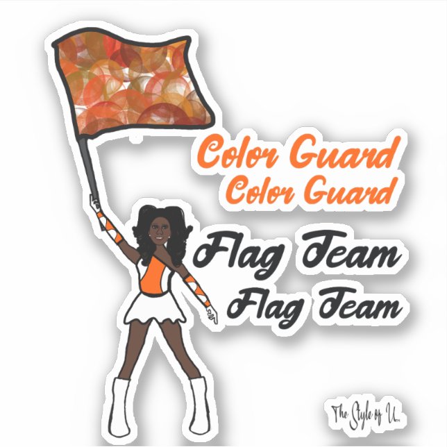 Flag Colour Guard Stickers ( Orange  White ) (Front)