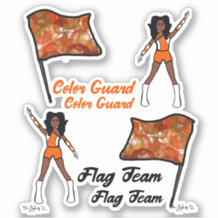 Flag Colour Guard Stickers ( Orange  White 3)