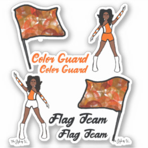 Flag Colour Guard Stickers ( Orange White 3)