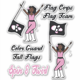 Flag Colour Guard Stickers ( Pink Burst)
