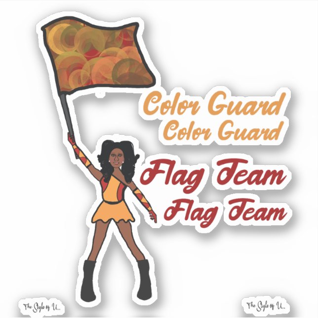 Flag Colour Guard Stickers (Red Gold 4) (Front)