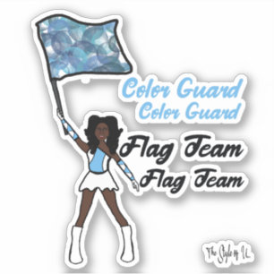Flag Colour Guard Stickers (Sky Blue  White )
