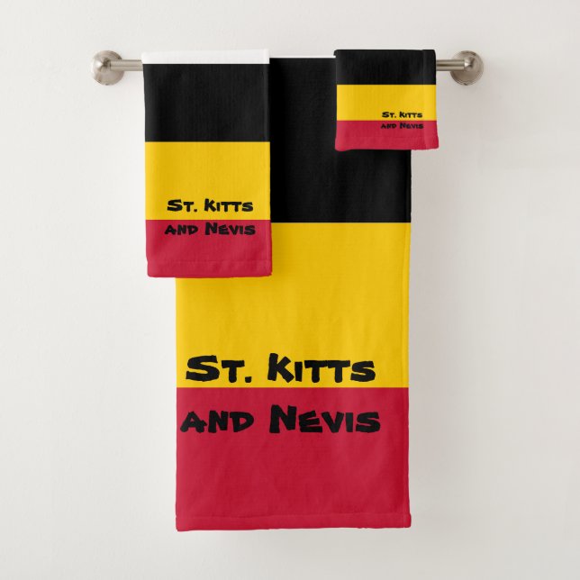 Flag Colours of St. Kitts  Bath Towel Set (Insitu)