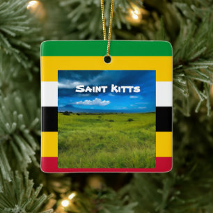 Flag Colours of St. Kitts Ceramic Ornament