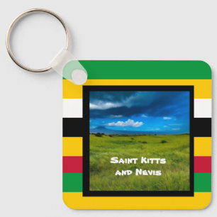 Flag Colours of St. Kitts  Key Ring
