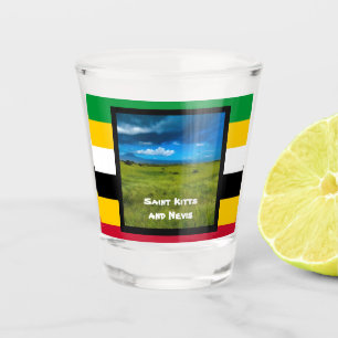 Flag Colours of St. Kitts Shot Glass