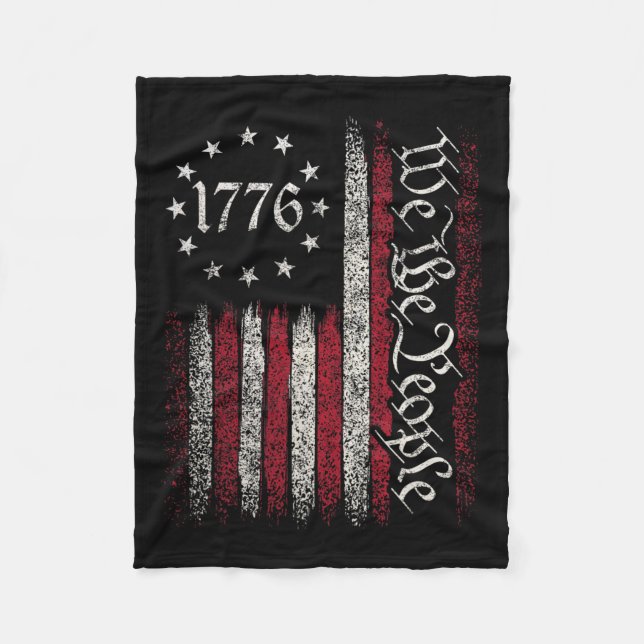 Flag Constitution Independence Day American Patrio Fleece Blanket (Front)