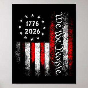 Flag Cross 250 Years Faith And Freedom 1776-2026 Poster