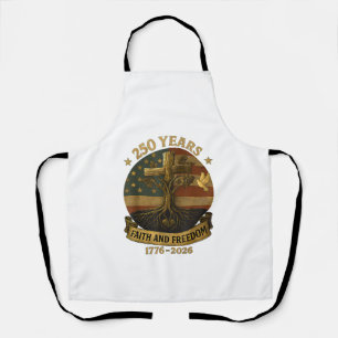 Flag Cross Tree 250 Years Faith and Freedom 1776-2 Apron