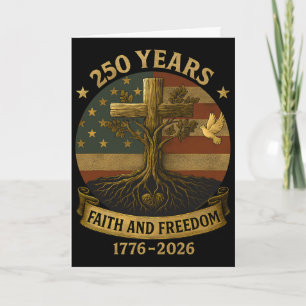 Flag Cross Tree 250 Years Faith And Freedom 1776-2 Card