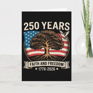 Flag Cross Tree 250 Years Faith And Freedom 1776-2 Card