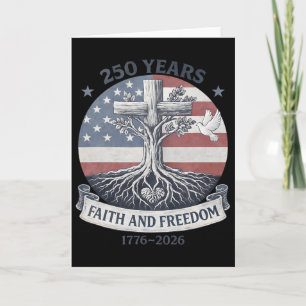 Flag Cross Tree 250 Years Faith And Freedom 1776-2 Card