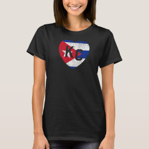 Flag Cuba World Country Flag KC Heart Kansas City T-Shirt