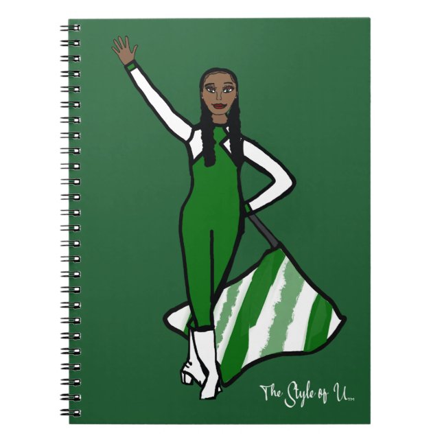 Flag Dancer Green White Accent F Notebook (Front)