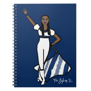 Flag Dancer White Navy Accent Notebook F