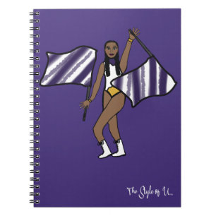 Flag Dancer White Purple Gold Accent F Notebook
