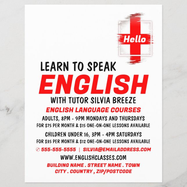 Flag Design, English Language Course Flyer (Front)