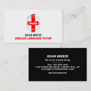 Flag Design, English Language Tutor, Teacher Business Card