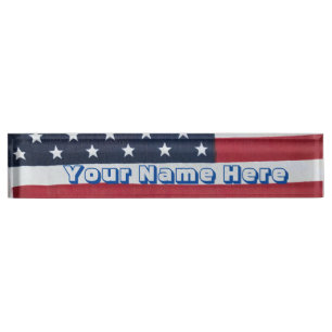 Flag Desk Plate