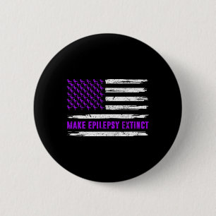 Flag Dinosaur Make Epilepsy Extinct Awareness Kids 6 Cm Round Badge