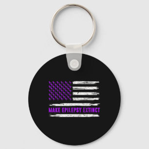 Flag Dinosaur Make Epilepsy Extinct Awareness Kids Key Ring