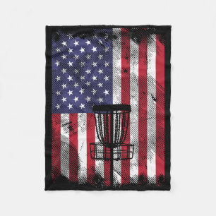 Flag Disc Golf Sket Vintage Frisbee Golfing Sport  Fleece Blanket
