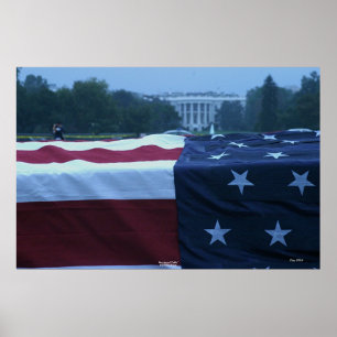 Flag-draped "Coffin" and White House Poster