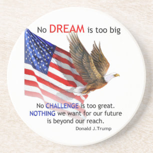 Flag & Eagle Donald J Trump Quote Coaster