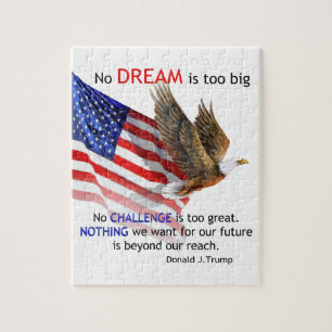 Flag & Eagle Donald J Trump Quote Jigsaw Puzzle