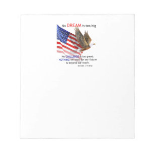 Flag & Eagle Donald J Trump Quote Notepad