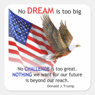 Flag & Eagle Donald J Trump Quote Square Sticker