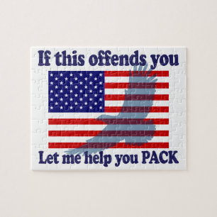 Flag & Eagle Patriot - USA Flag Jigsaw Puzzle