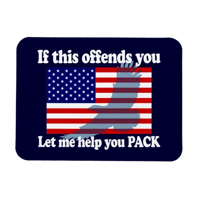 Flag & Eagle Patriot - USA Flag Magnet (Horizontal)