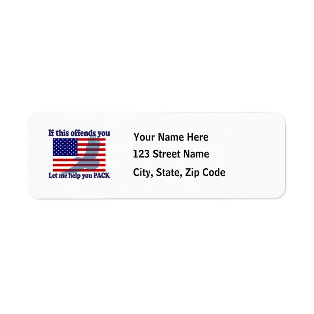 Flag & Eagle Patriot - USA Flag Return Address Label (Front)