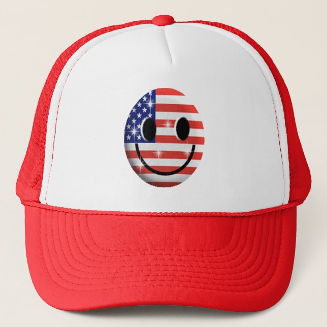 flag face trucker hat (Front)