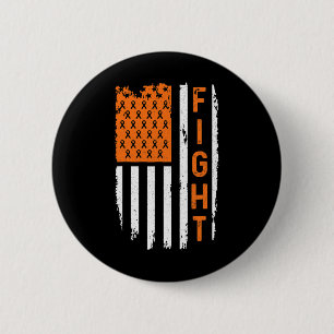 Flag Fight Leukaemia Cancer Awareness  6 Cm Round Badge