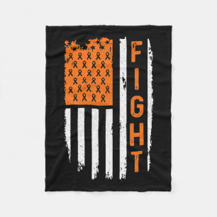 Flag Fight Leukaemia Cancer Awareness  Fleece Blanket