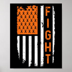 Flag Fight Leukaemia Cancer Awareness Poster