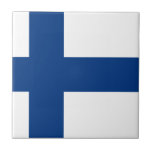 Flag Finland Ceramic Tile<br><div class="desc">Flag of Finland: in Finnish: Suomen lippu also called "Siniristilippu" (Flag with the Blue Cross)</div>