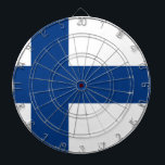 Flag Finland Dartboard<br><div class="desc">Flag of Finland: in Finnish: Suomen lippu also called "Siniristilippu" (Flag with the Blue Cross)</div>
