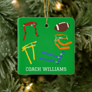 Flag Football Coach Player Personalised Ceramic Ornament